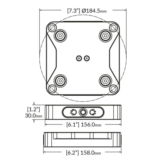 Zero-Point Plate - 96mm - RockLock 156mm x 158mm x 30mm
