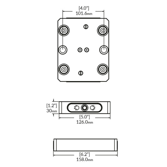 Zero-Point Plate - 96mm - RockLock 158mm x 126mm x 30mm