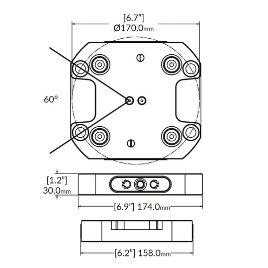 Zero-Point Plate - 96mm - RockLock 174mm x 158mm x 30mm