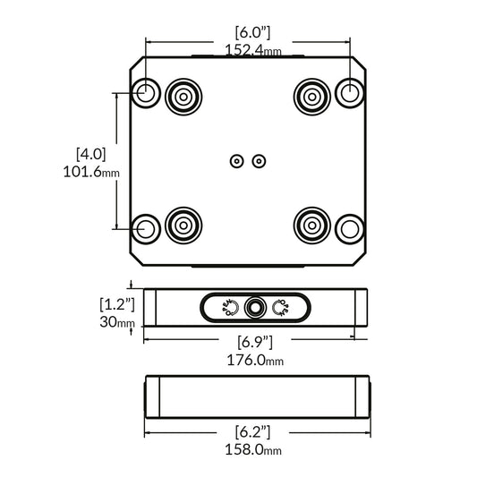Zero-Point Plate - 96mm - RockLock 158mm x 176mm x 30mm