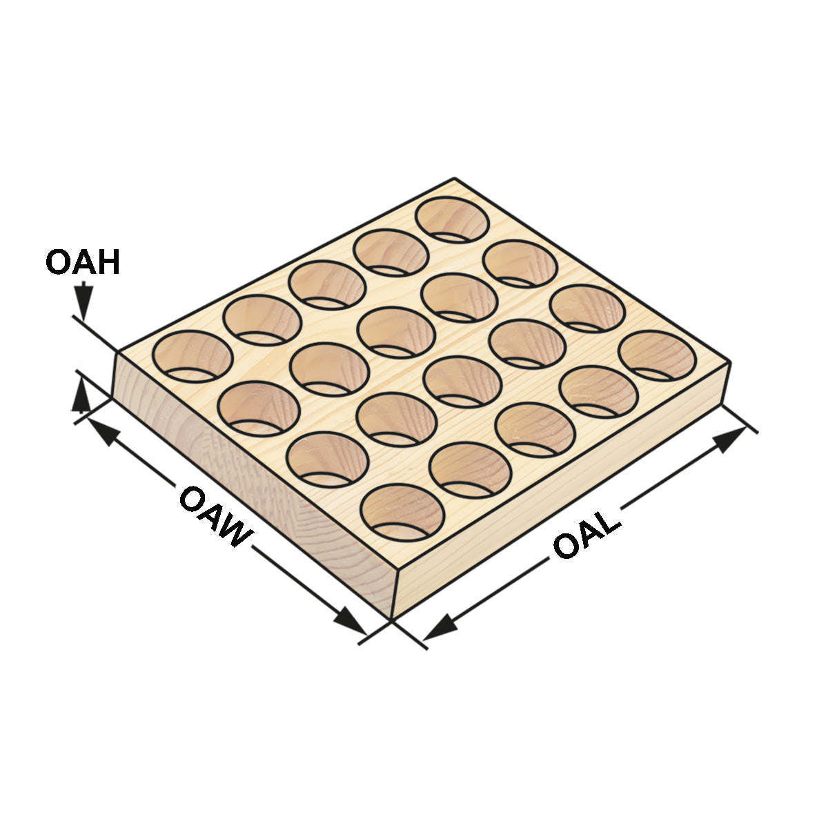 Wooden sockets, empty  size 7 (ER11)