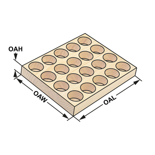 Wooden sockets, empty  size 7 (ER11)