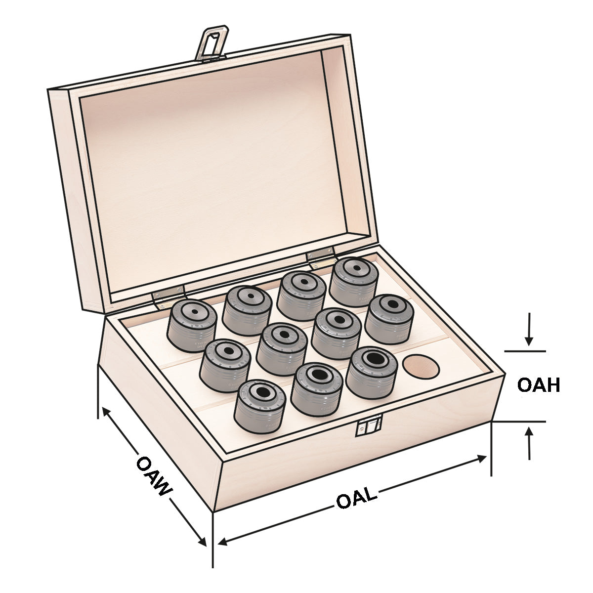 Quick-change adaptors with clutch Set of 10 pieces M3/M14 Gr-1