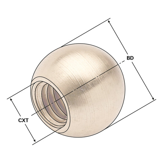 Ball sprayer nozzle (brass) Gewinde M5 | Ø 8 mm