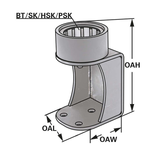 Universal ball bearing tightening fixture for HSK-A63 - HSK-E63 - HSK-F63 -