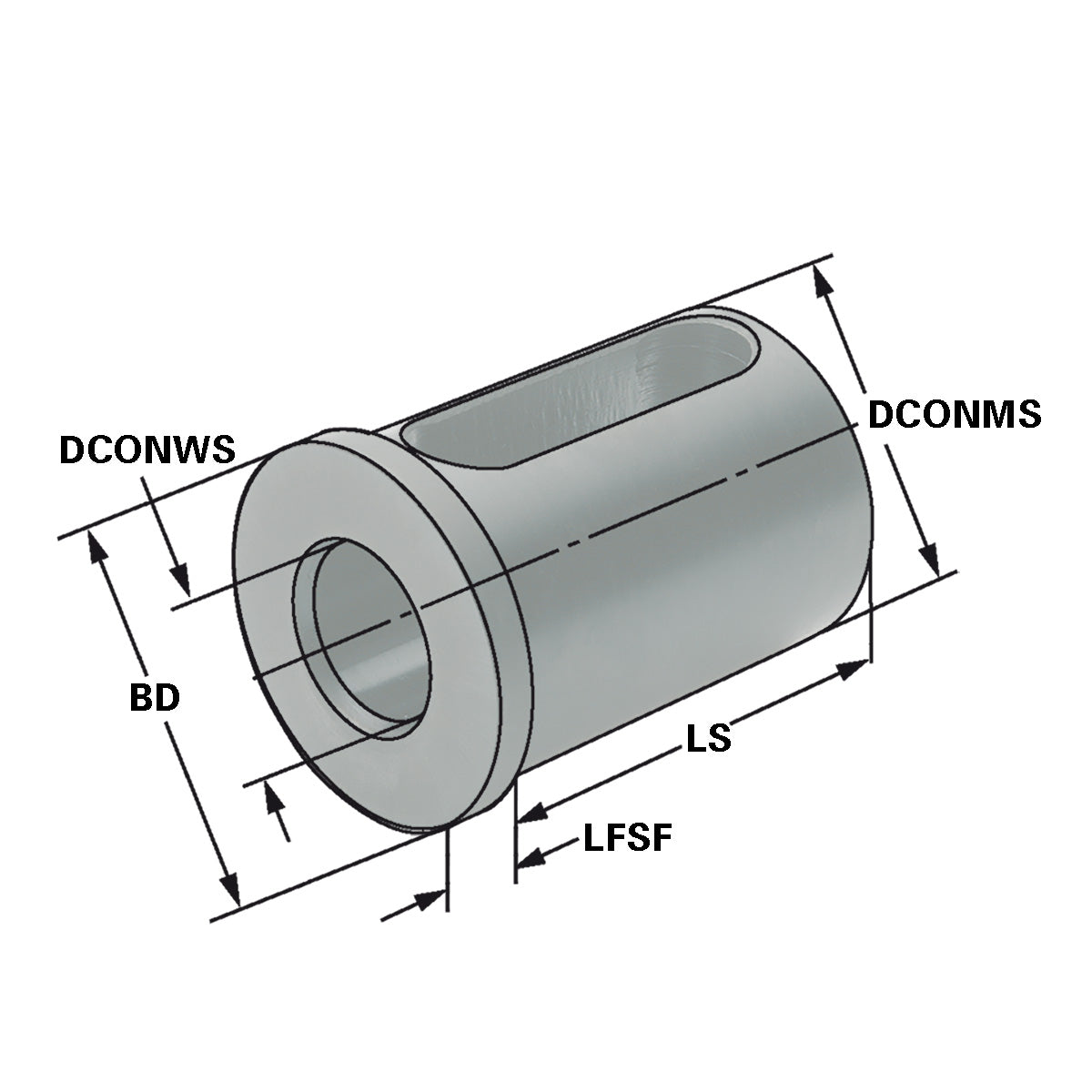 Reduction sleeve for boring bar holders DCONMS=40 | DCONWS=16
