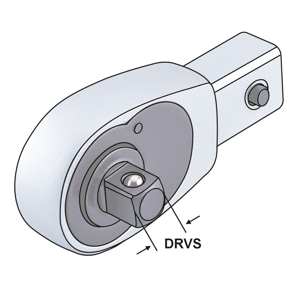 Ratchet head 3/8" for universal torque spanner