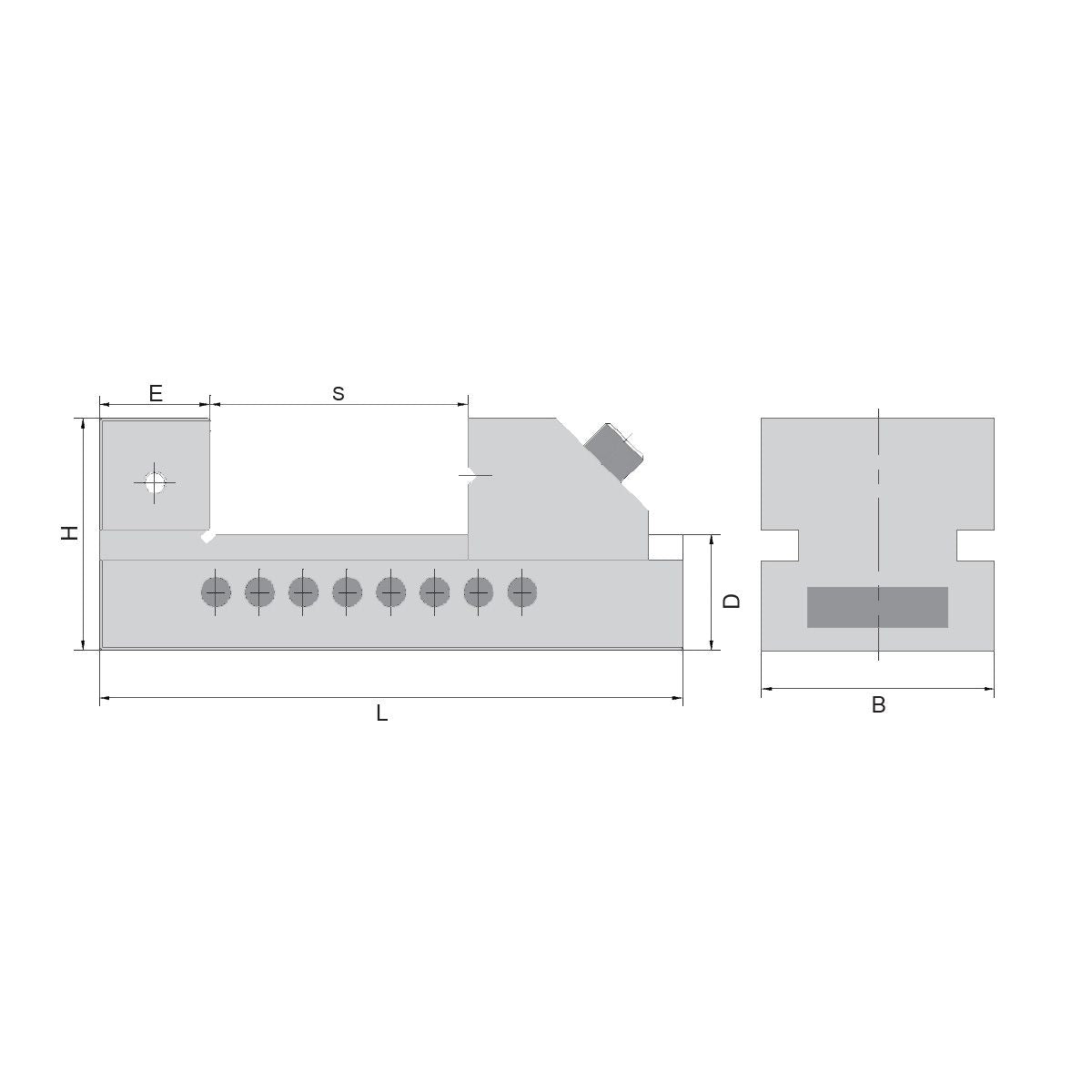 Grinding and inspection vices with quick adjustment 100 mm