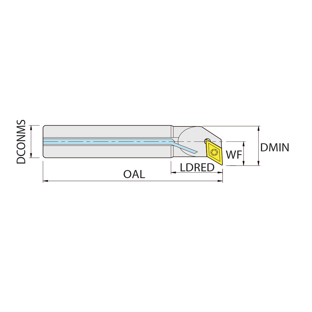Steel boring bar A0810H.SDUC.L07