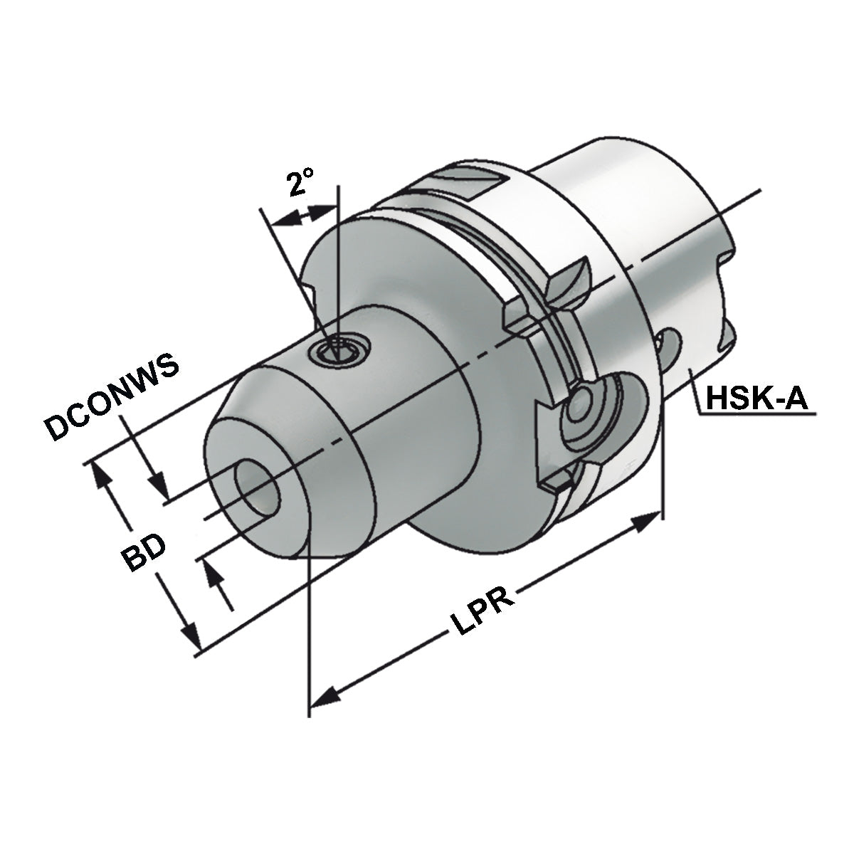 End mill holder Whistle-Notch HSK 100 - 08 - 90