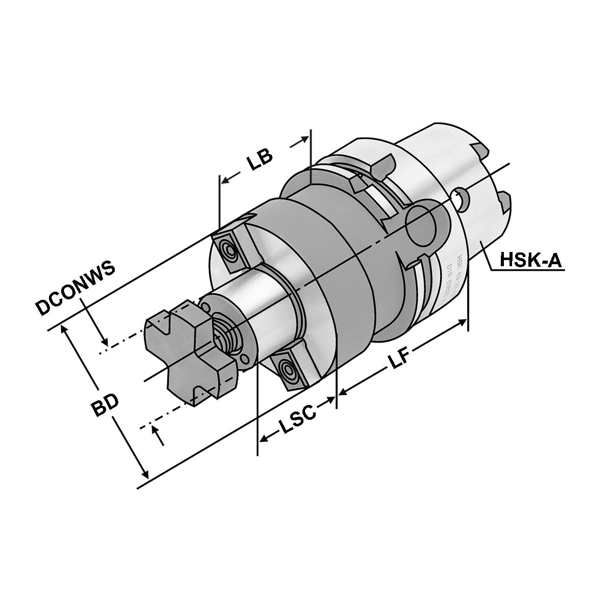 Shell mill holder HSK 100 - 22 - 50