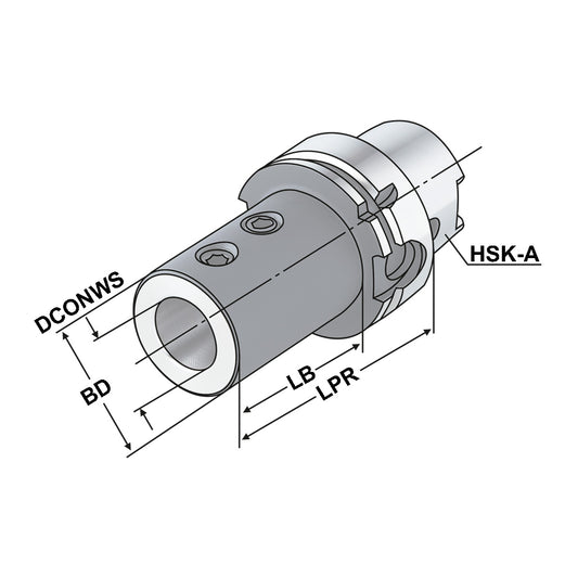 Boring holder for drills with indexable inserts HSK 100 - 32 - 100