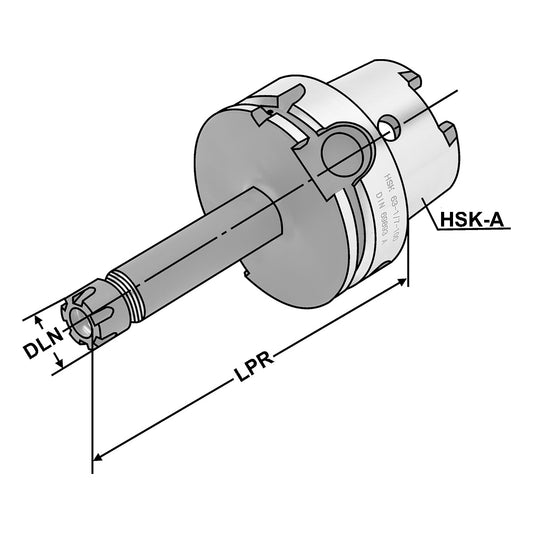 ER-Collet chuck HSK 40 - 1/10 - 80 | ER 16 | Mini