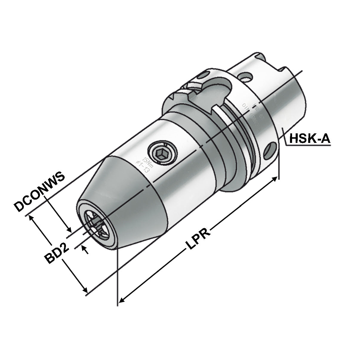 CNC-Drill chuck HSK 63 - 2,5/16 - 109