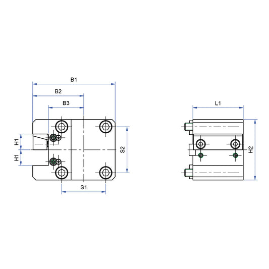 Toolholder with square-longitudinal