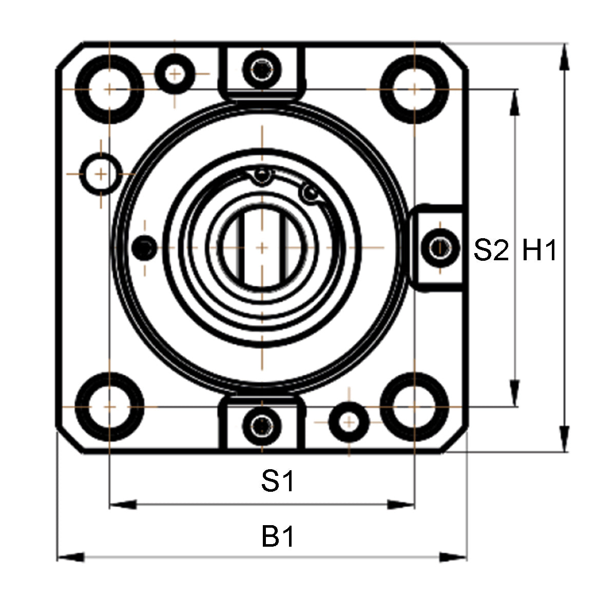 Axial drilling head
