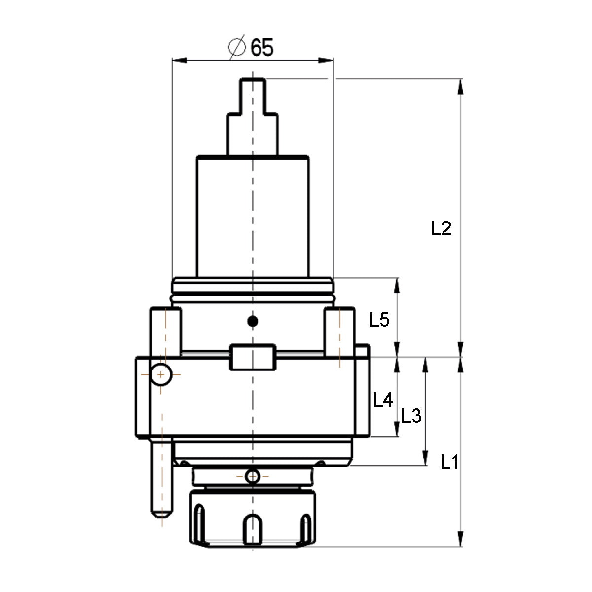 Axial drilling head