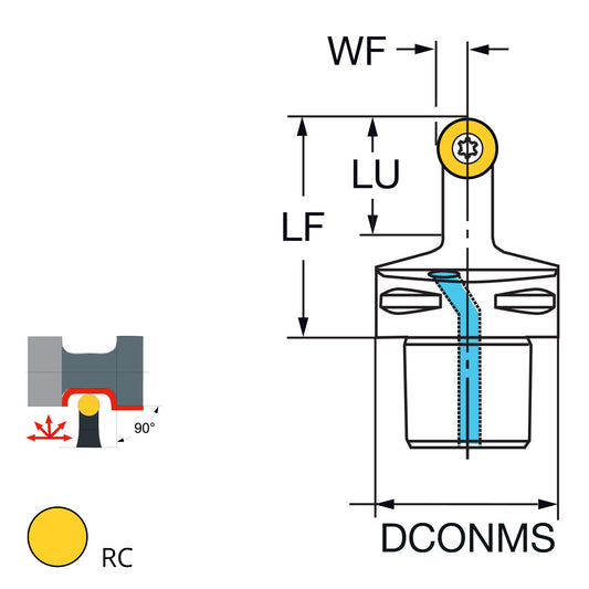 External turning tool RC..10T3.. PSC63-SRDCN-00065-10A