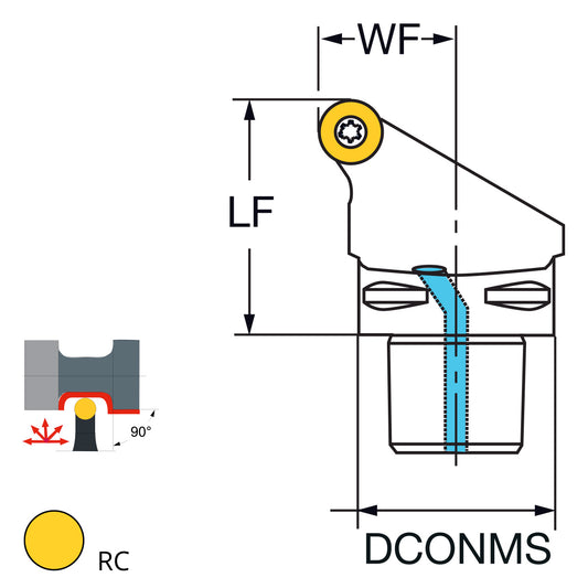 External turning tool 45° RC..1606 PSC63-SRSCL-45065-16
