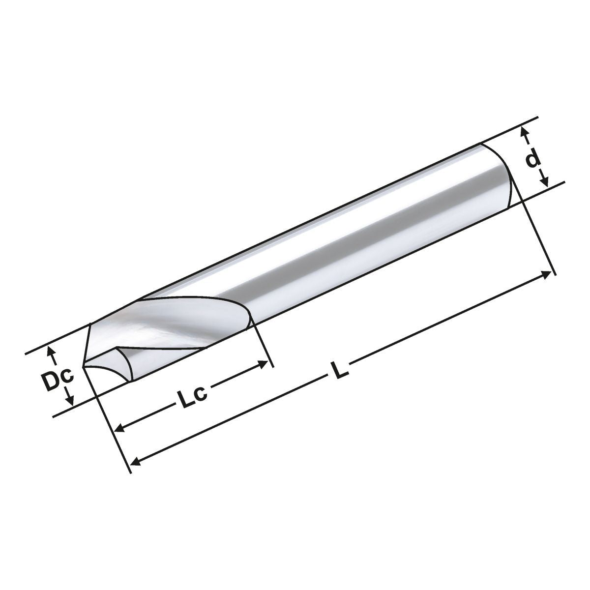 Solid carbide NC spot drill 6mm 120°