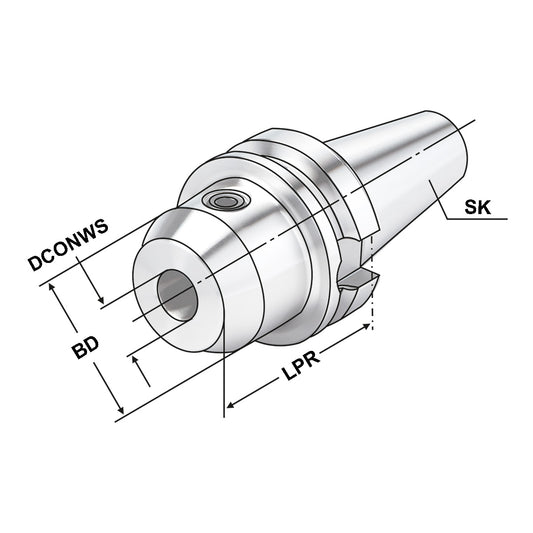 End mill holder Weldon BT 30 - 20 - 63