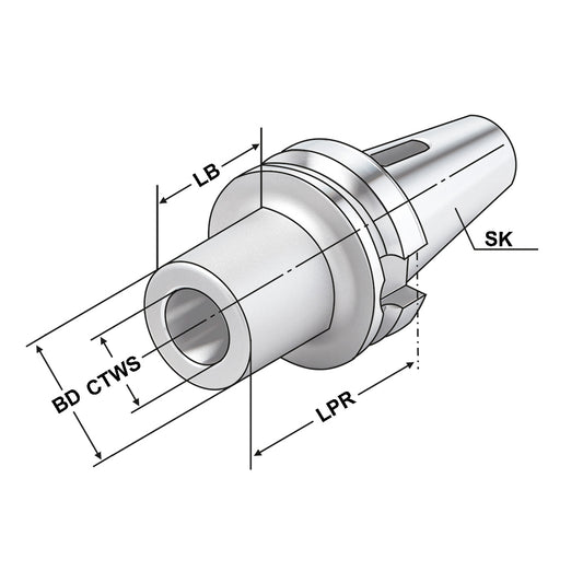 Morse taper adaptor BT 30 - 2 - 60