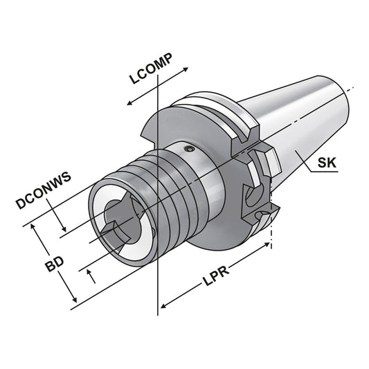 Quick change tapping chuck SK 40 - M3-M14 - Gr.1