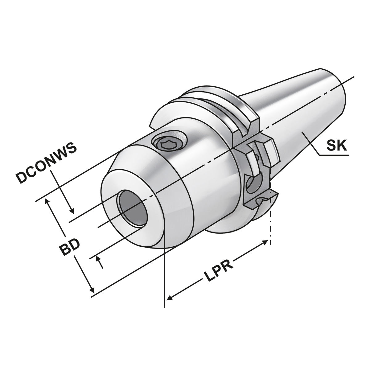 End mill holder Weldon SK 40 - 20 - 63