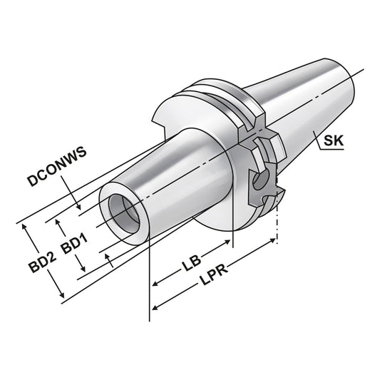 Milling arbors for screw-in cutters SK 40 - M16 - 94 - LB75