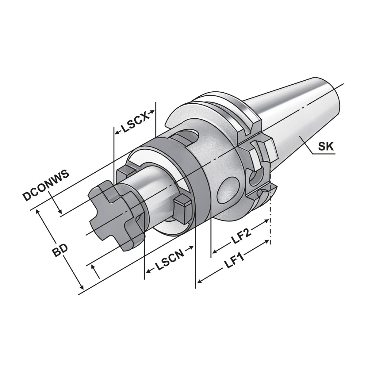 Combi shell mill holder SK 40 - 27 - 55