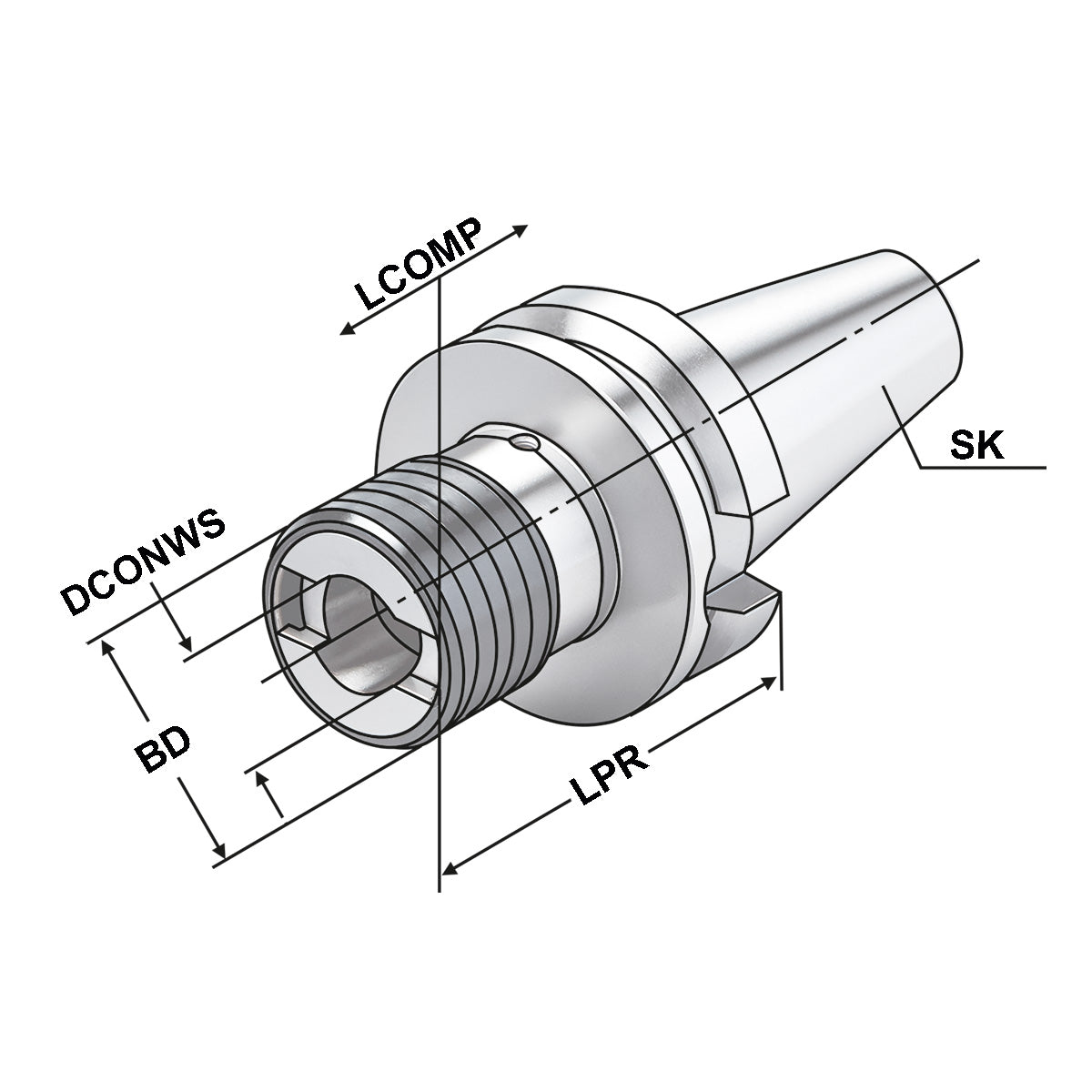 Quick change tapping chuck BT 40 - M3-M14 - Gr.1