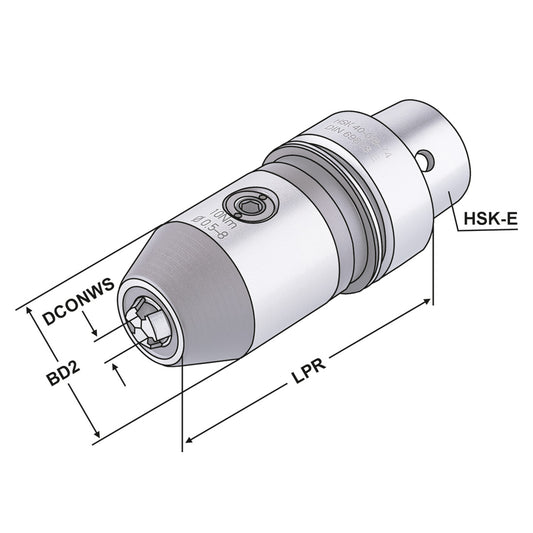 CNC-Drill chucks HSK 40-0,5/8-85 DIN 69893 Form E