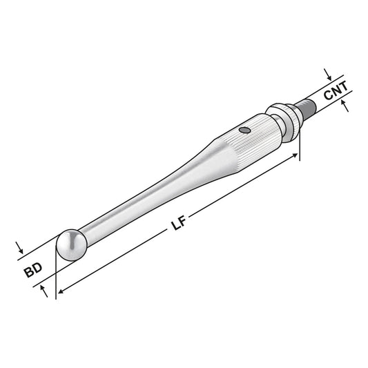 Probe tip long Ø 6mm for Edge finder mechanical 3D - "702.8.12"