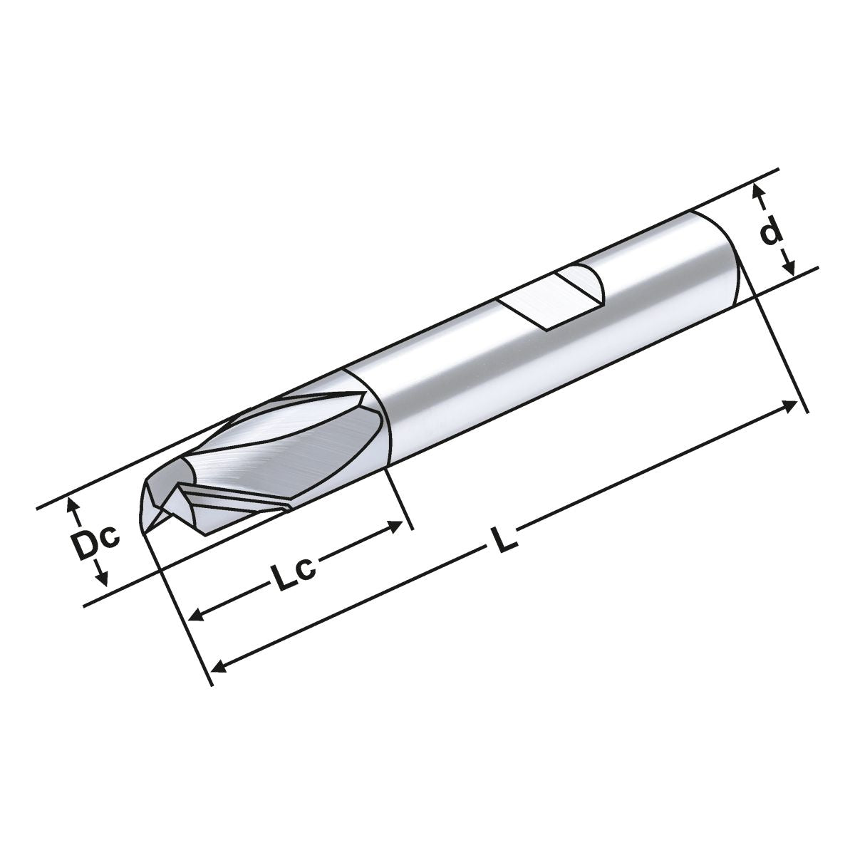 Solid carbide 2 flutes short 2mm 2,0 - 6 AlTiCrN coating
