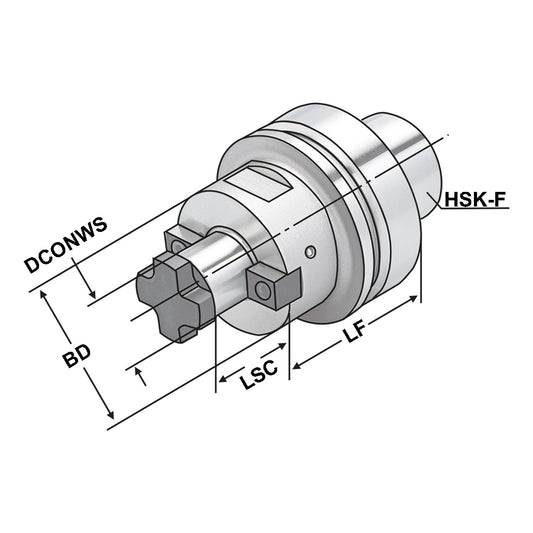 Shell mill holder HSK 63 - 40 - 100