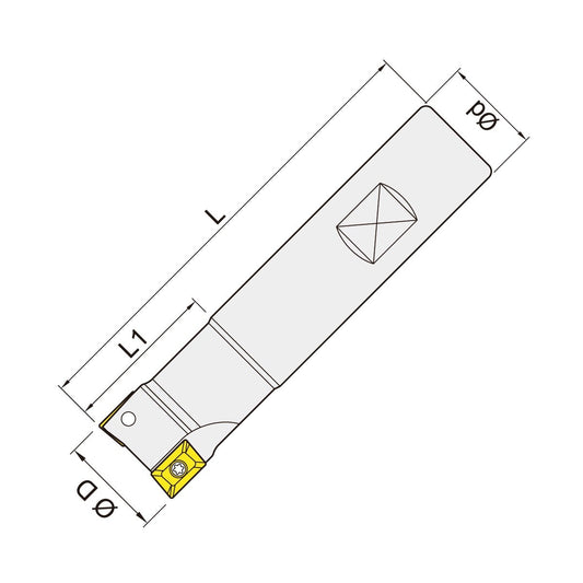 End mill cutter 90° 19,7mm - 20mm Shank after DIN 1835B