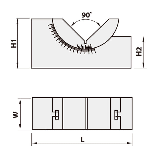 Adjustable prism square 75x25x36x25