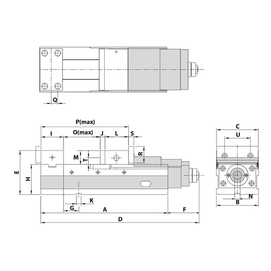 Precision vice ALQ-160G/HV mechanical with mechanical booster