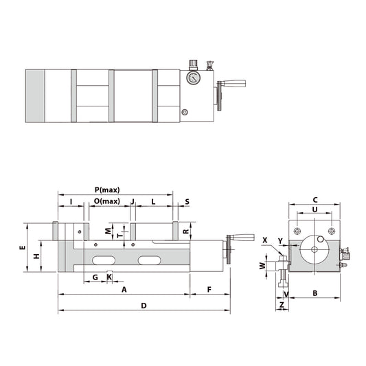 Precision vice AMP-150G/HV pneumatic hydraulic