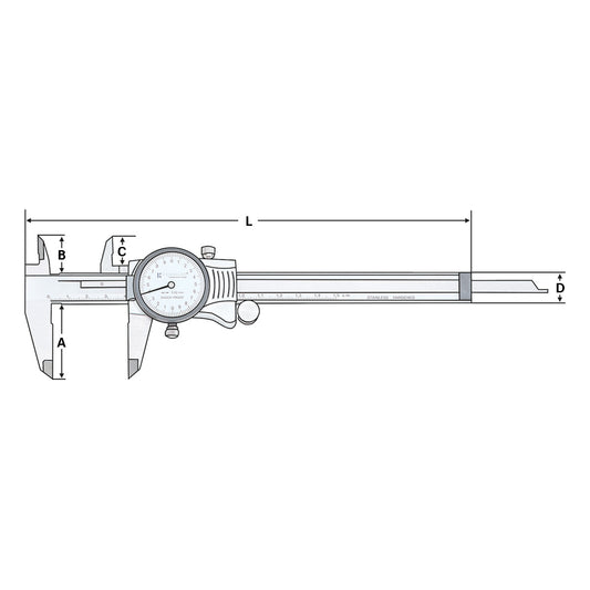 Dial caliper | 0-150mm with fine adjustment | reading 0,02mm