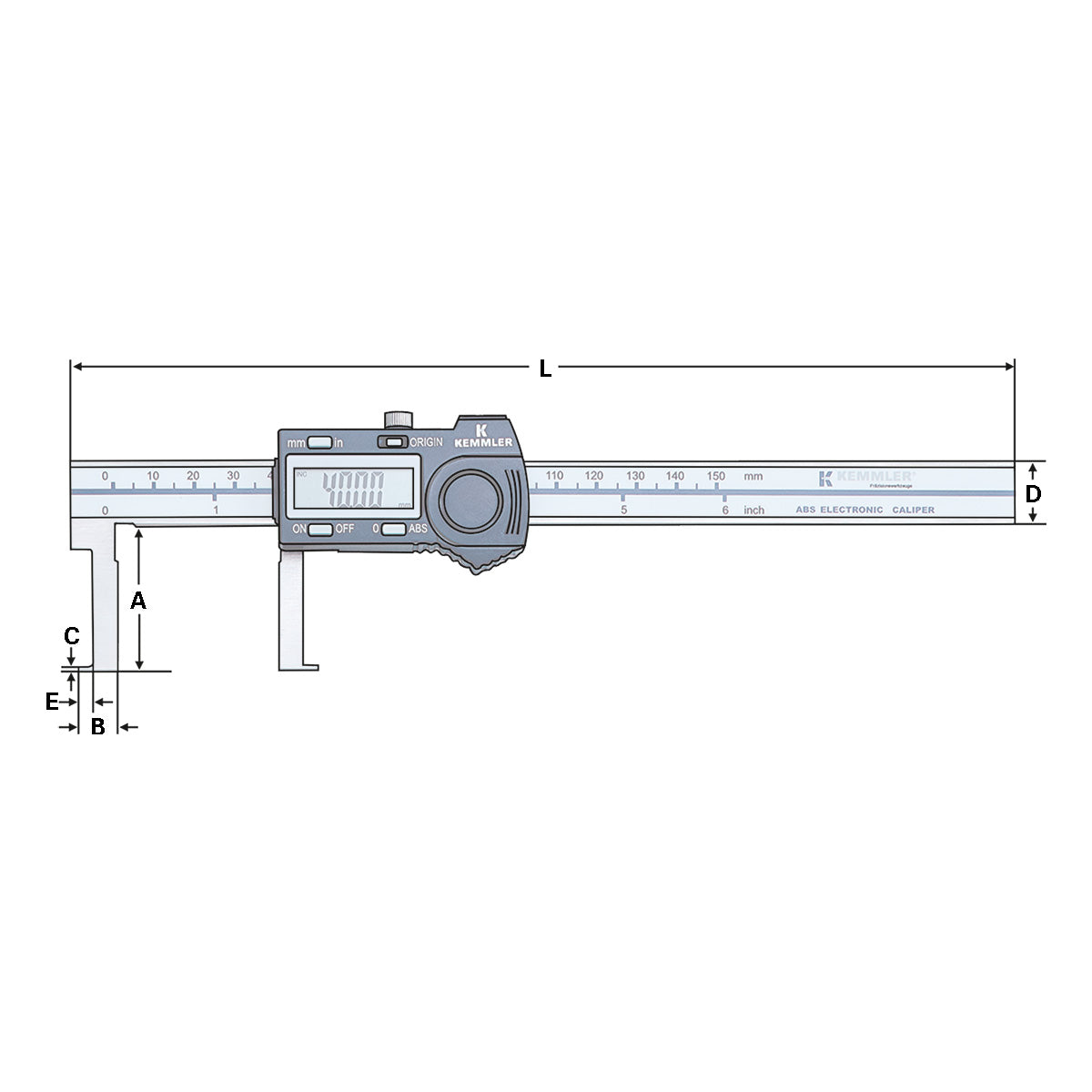 Digital Caliper | 20-150mm for inside grooves / with data output