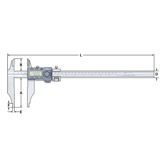 Digital caliper heavy duty | 0-1000mm with data output | reading 0,01mm