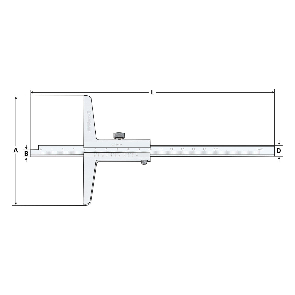 Depth caliper 0-150mm analogue | mit Feststellschraube