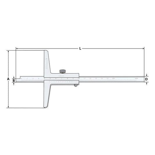 Depth caliper 0-150mm analogue | mit Feststellschraube