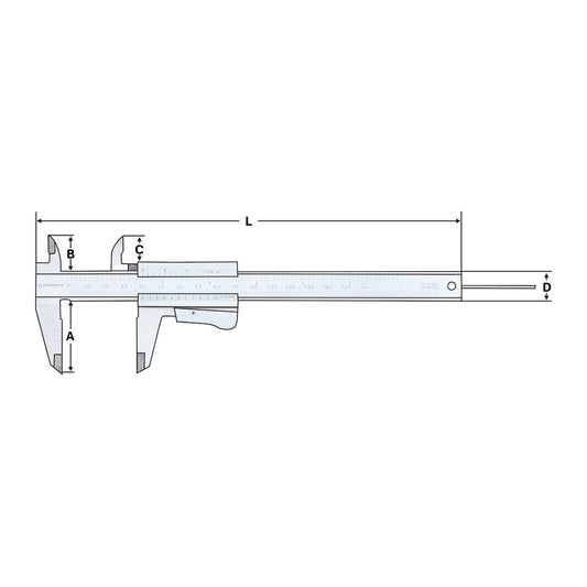 Vernier caliper | 0-150mm analogue | with thumb clamp
