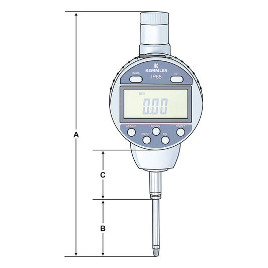 Digital indicator 0-50mm | 0,01mm with data output | IP 65