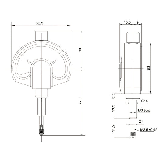 Dial indicator analogue 50-0-50 | reading 0,001mm