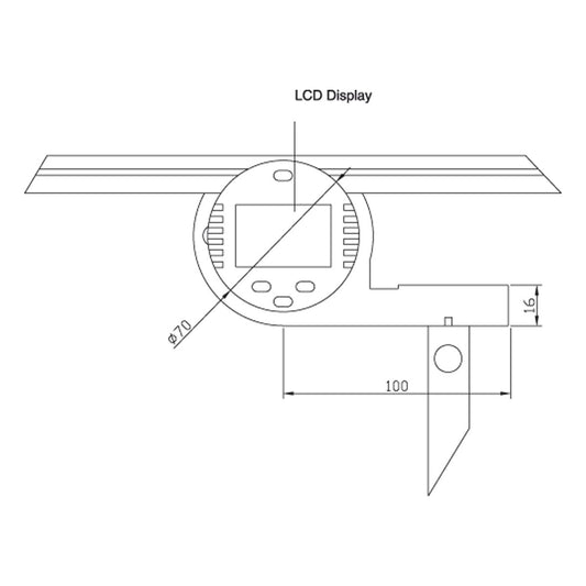 Digital protractor 0-360° with fine adjustment