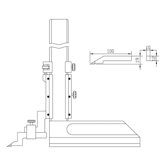 Digital height gauge 0-300mm with hand wheel | reading 0,01mm