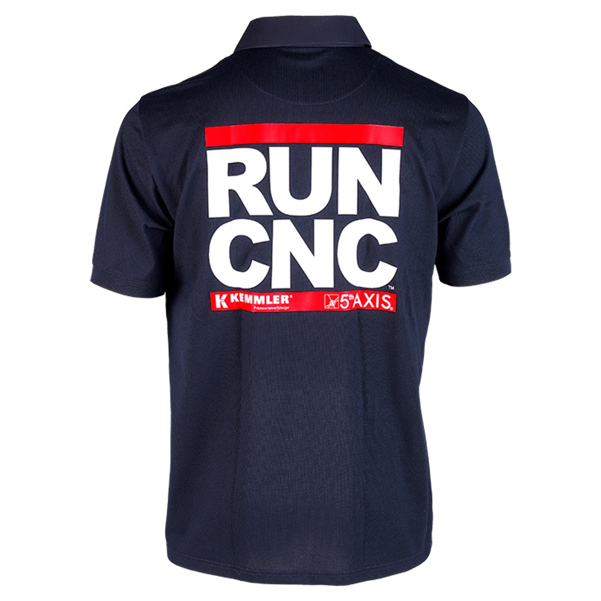 Business-Poloshirt Navy RUN-CNC print